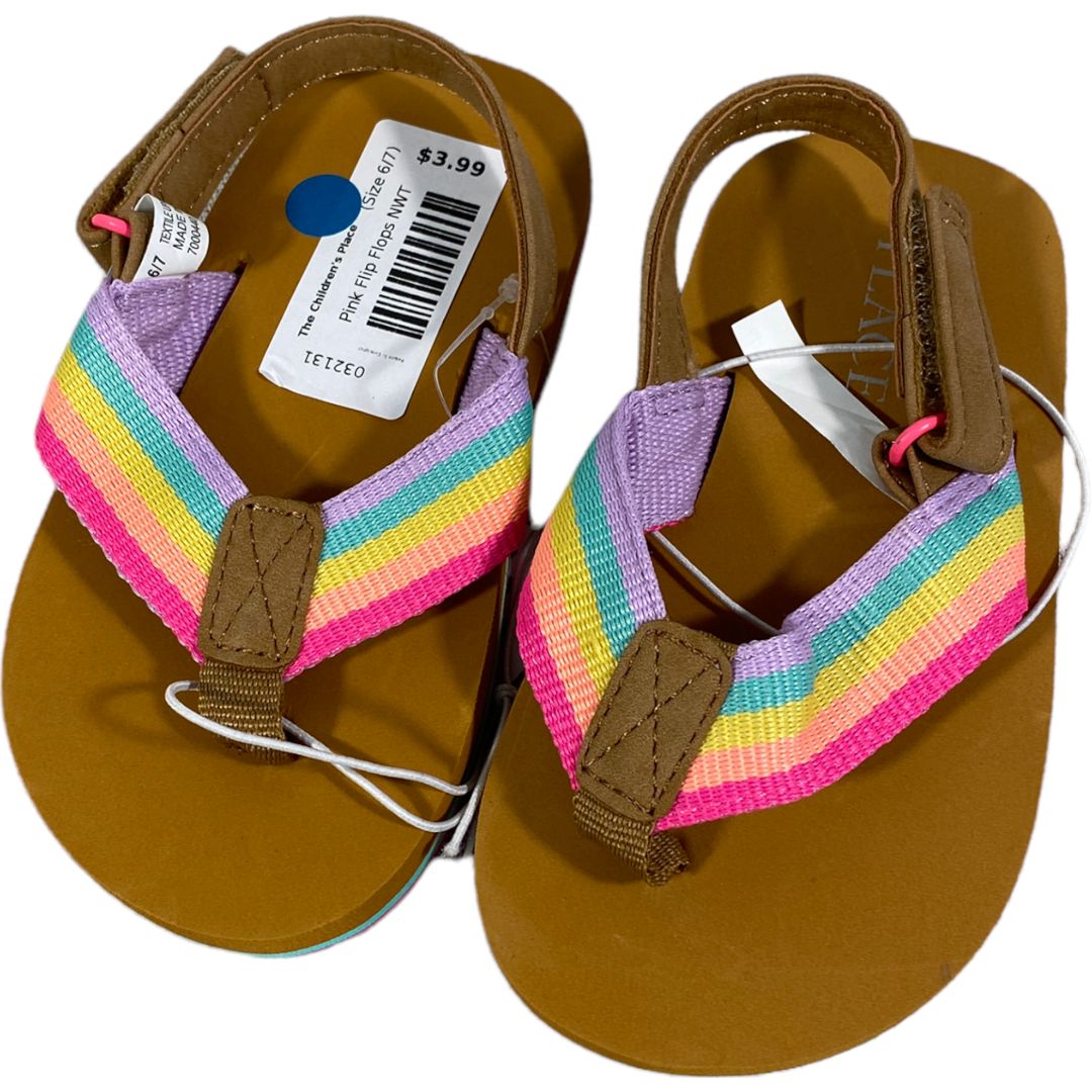 The Children's Place Pink Flip Flops NWT (Size 6/7)