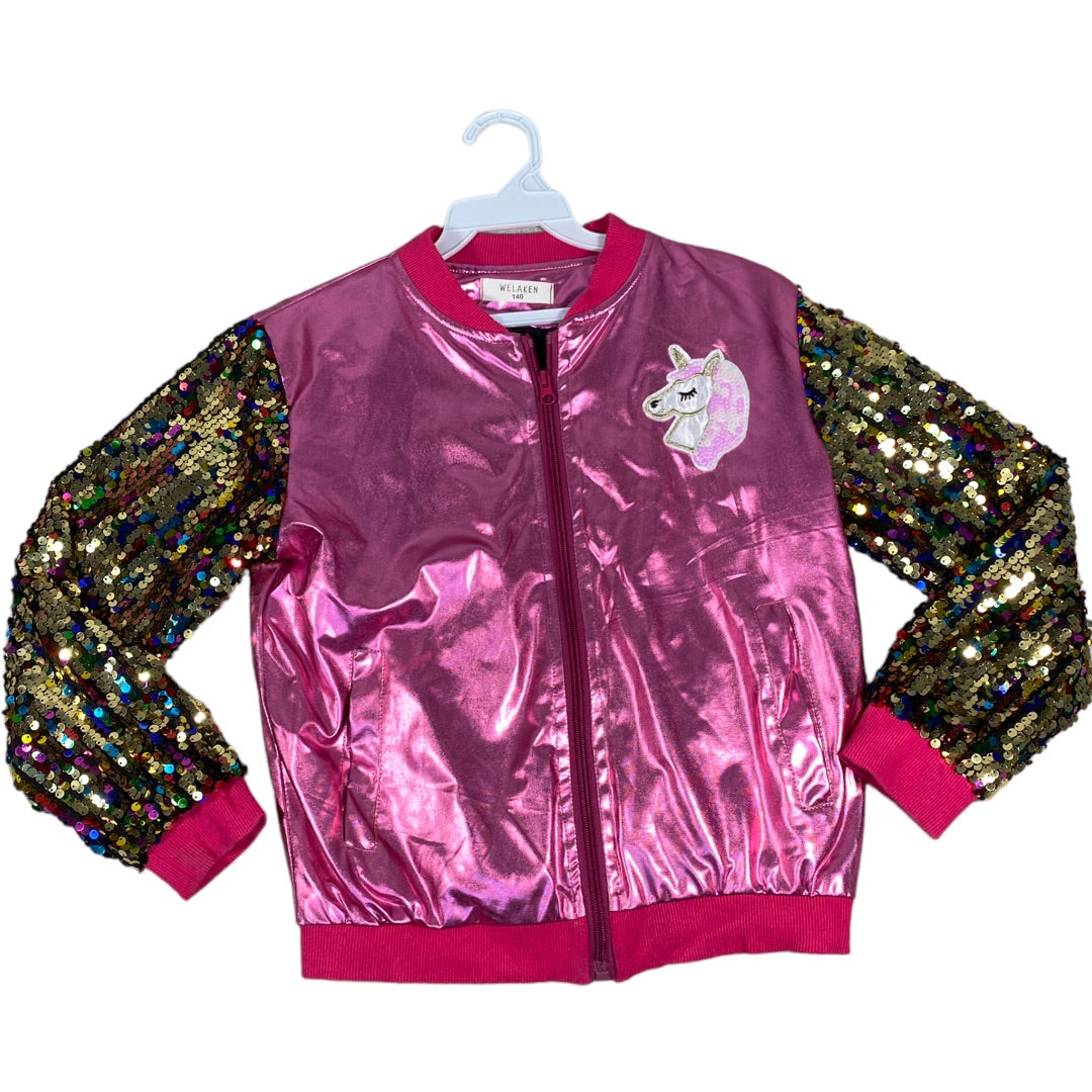 Welaken Pink Unicorn Sequin Jacket (10/12 Girls)