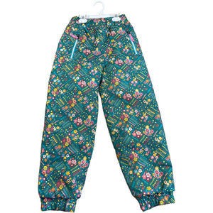 Obermeyer Green Floral Snow Pants (7 Girls)