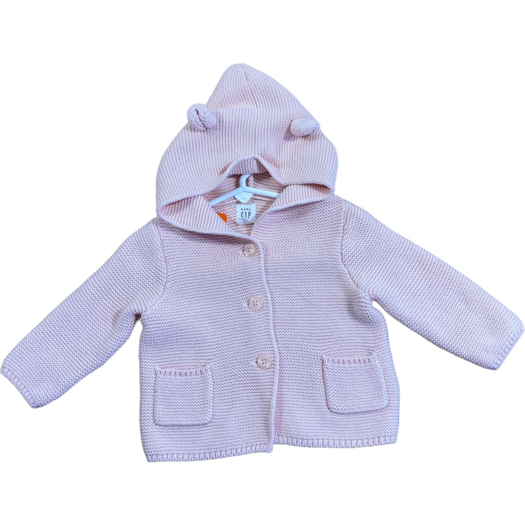 Gap Pink Hooded Cardigan (6/12M Girls)