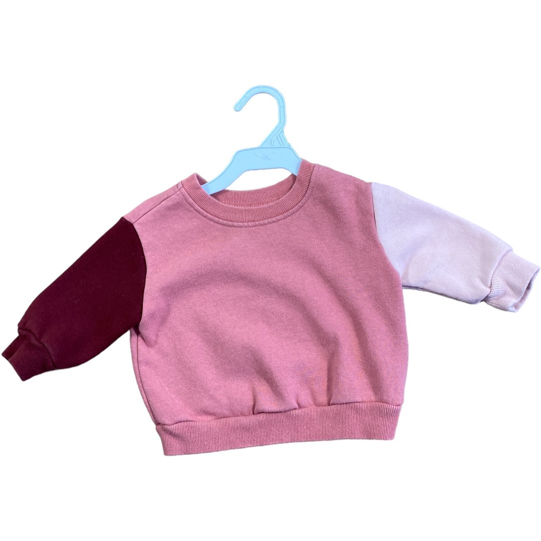 Gap Pink Color Block Sweatshirt (6/12M Girls)