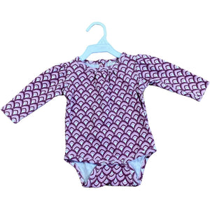 Kate Quinn Purple Pattern Organic Onesie (6/12M Girls)