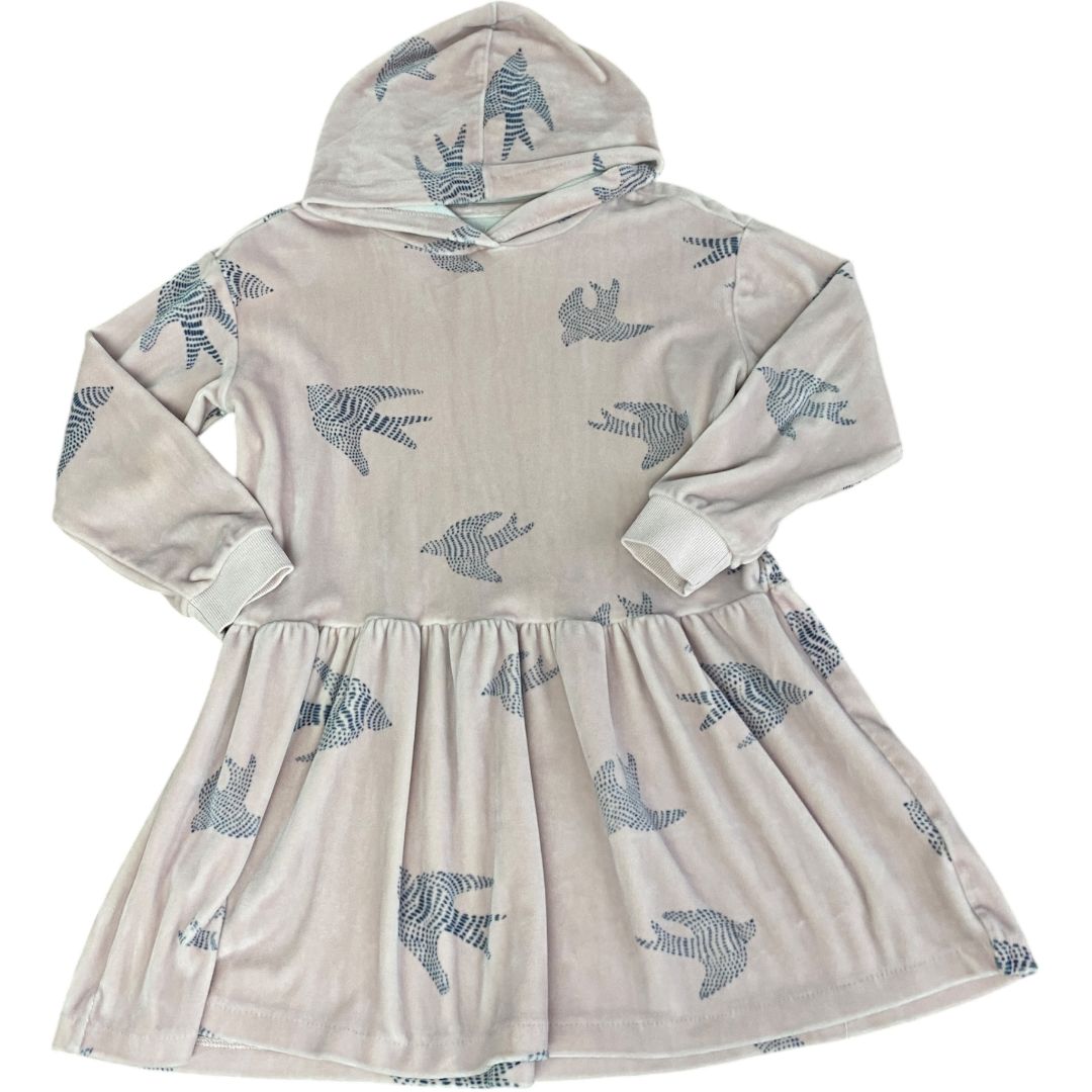 Gymboree Pink Hooded Velour Bird Dress (7/8 Girls)