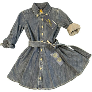 Ralph Lauren Blue Polo Denim Dress NWT (2T Girls)