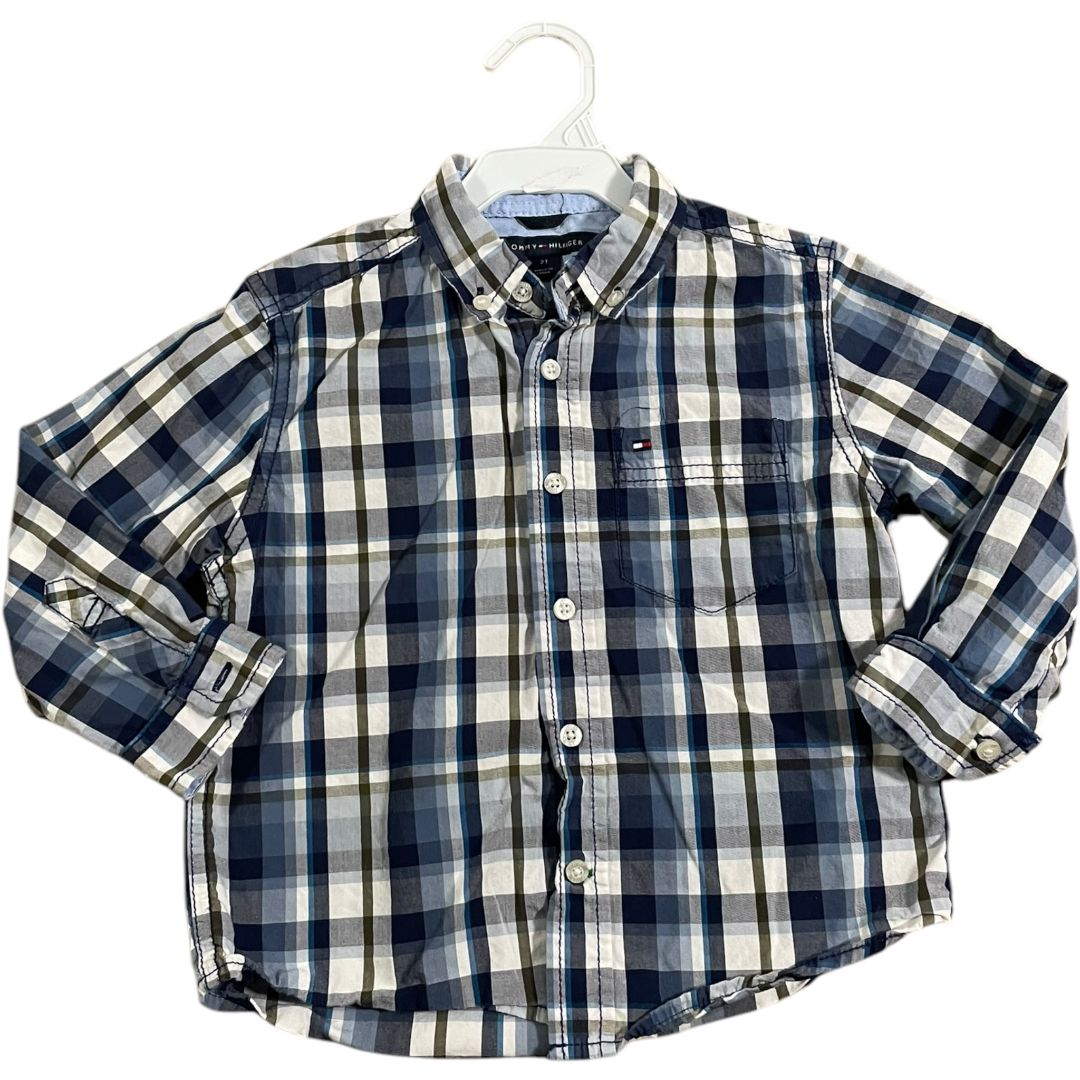 Tommy Hilfiger Blue Plaid Shirt (2T Boys)