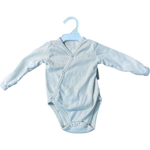 L'oved Baby Cream Long Sleeve Cross-Over Onesie (3/6M Neutral)