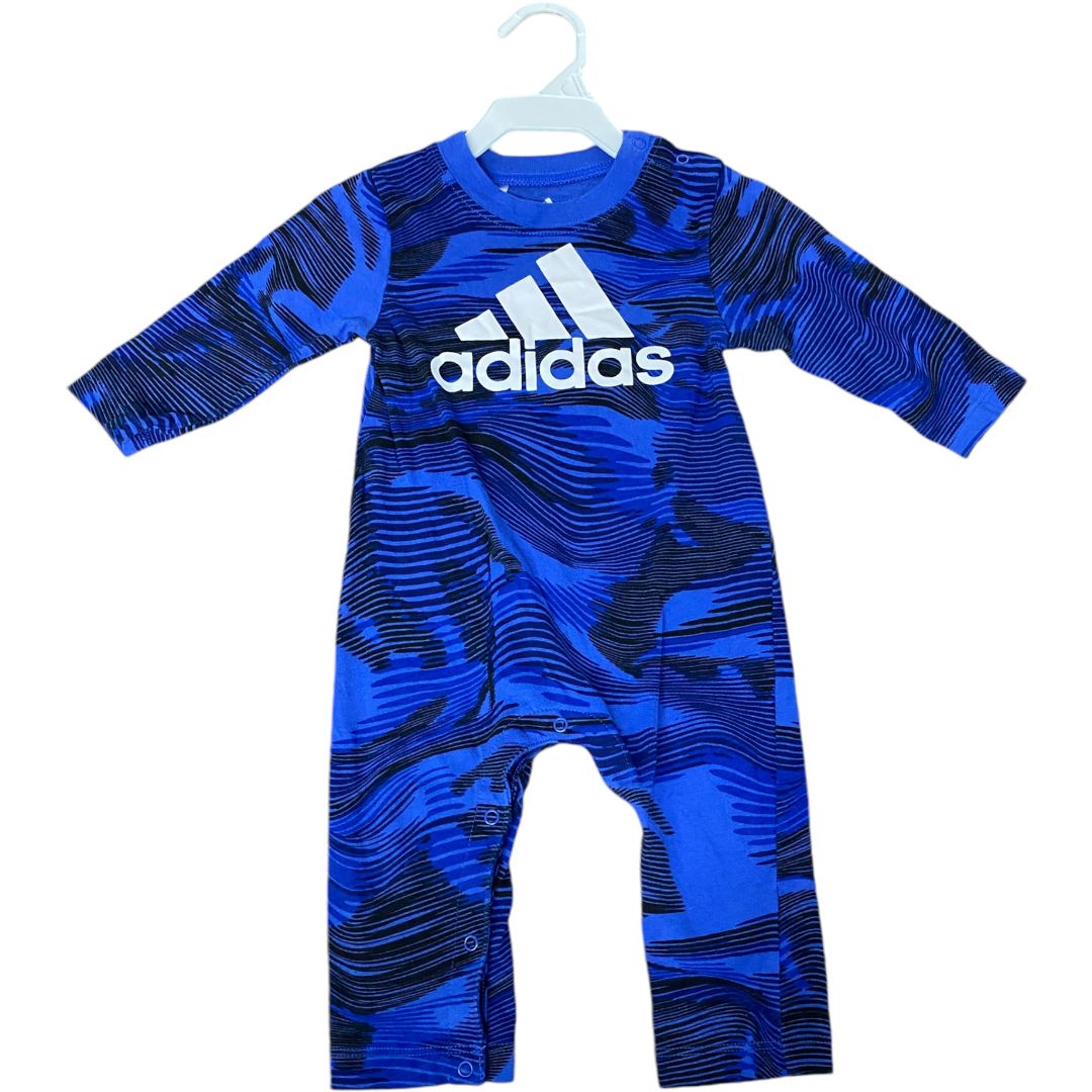 Adidas Blue Pattern Romper (9M boy