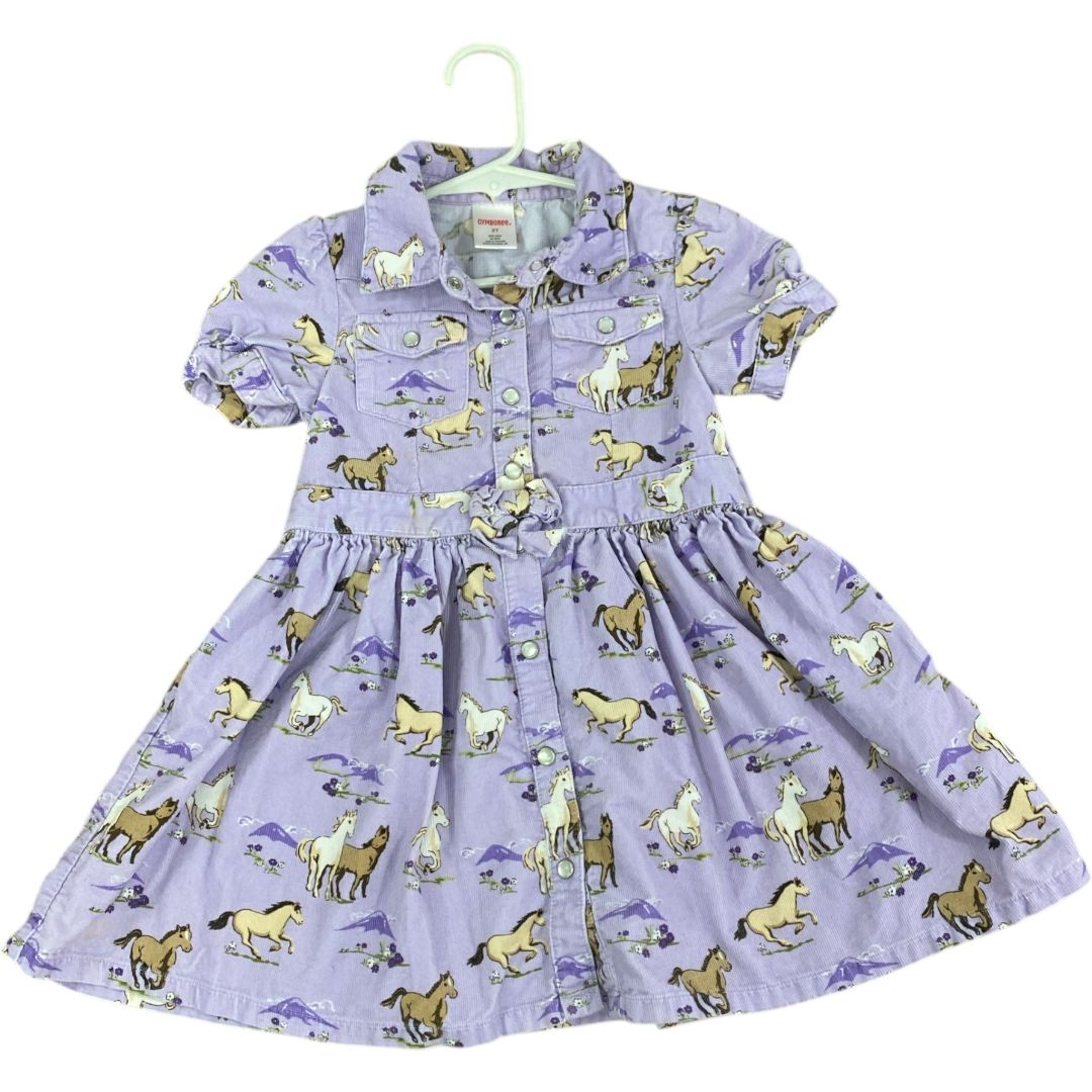 Gymboree Purple Horse Print Dress (2T Girls)