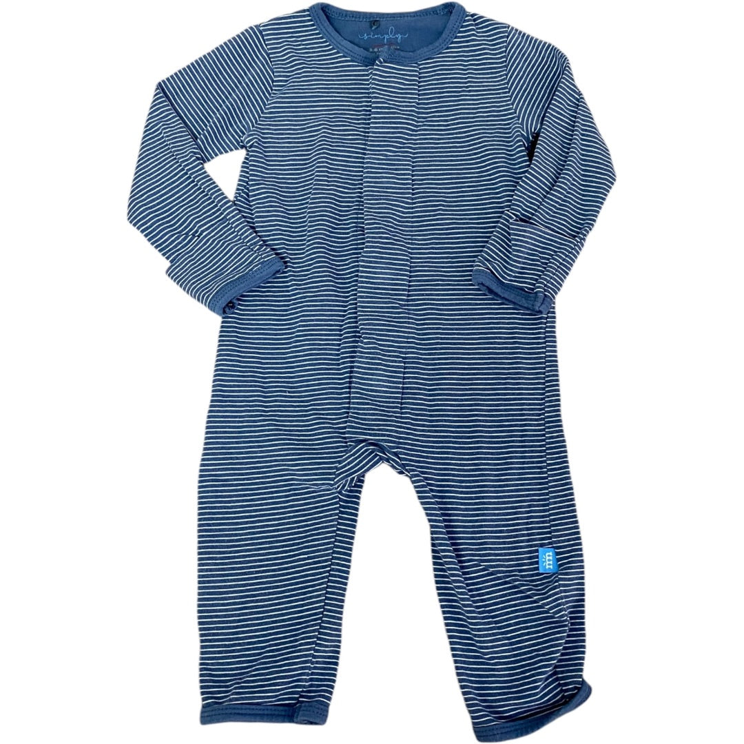 Magnetic Me Blue Stripe Romper (3/6M Neutral)