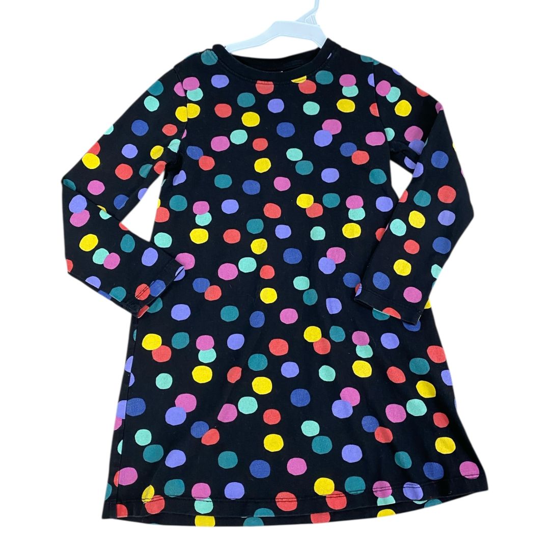 Hanna Andersson Black LS Pattern Dress (6/7 Girls)