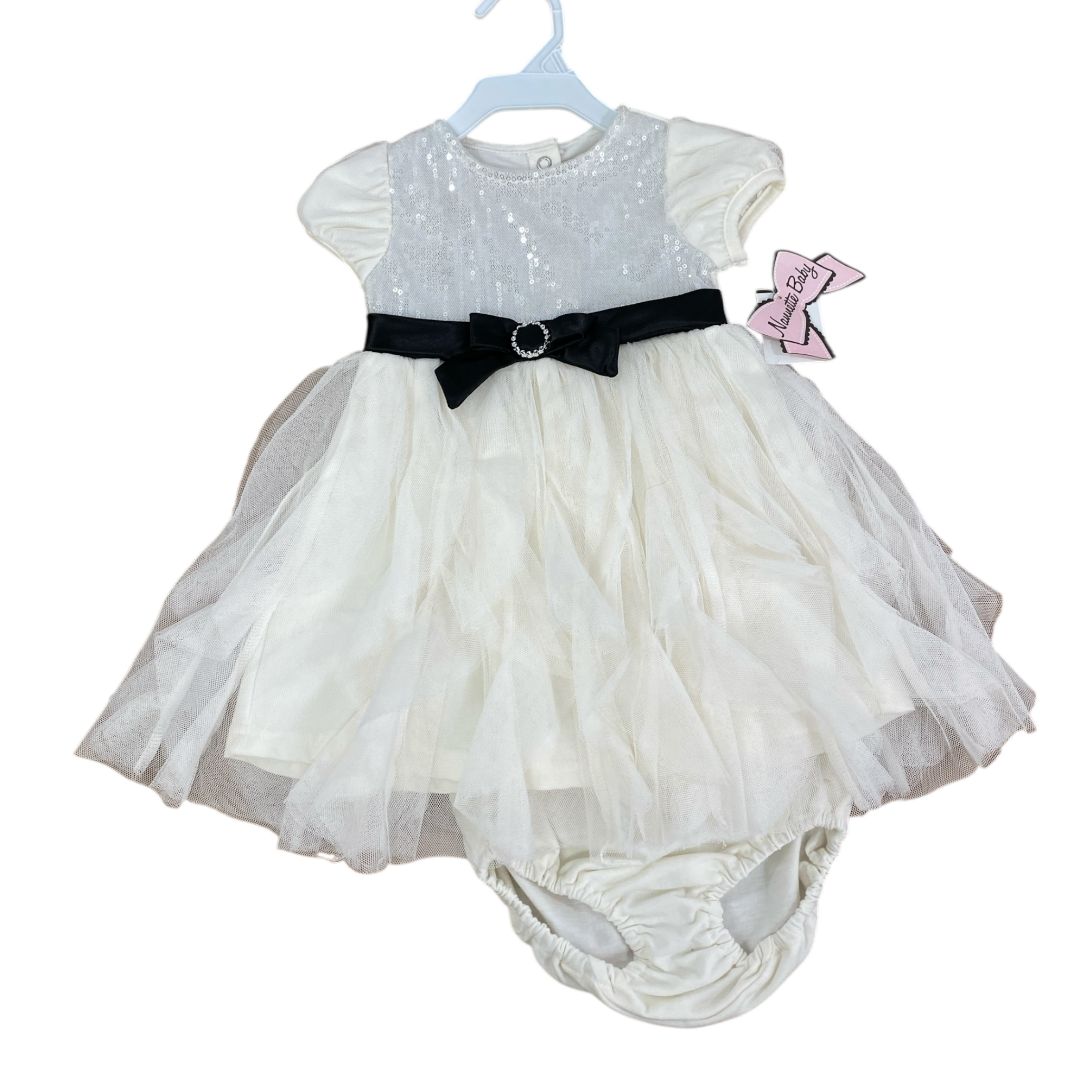 Nannette Baby Silver & Cream Sequin Dress Set NWT (18M Girls)