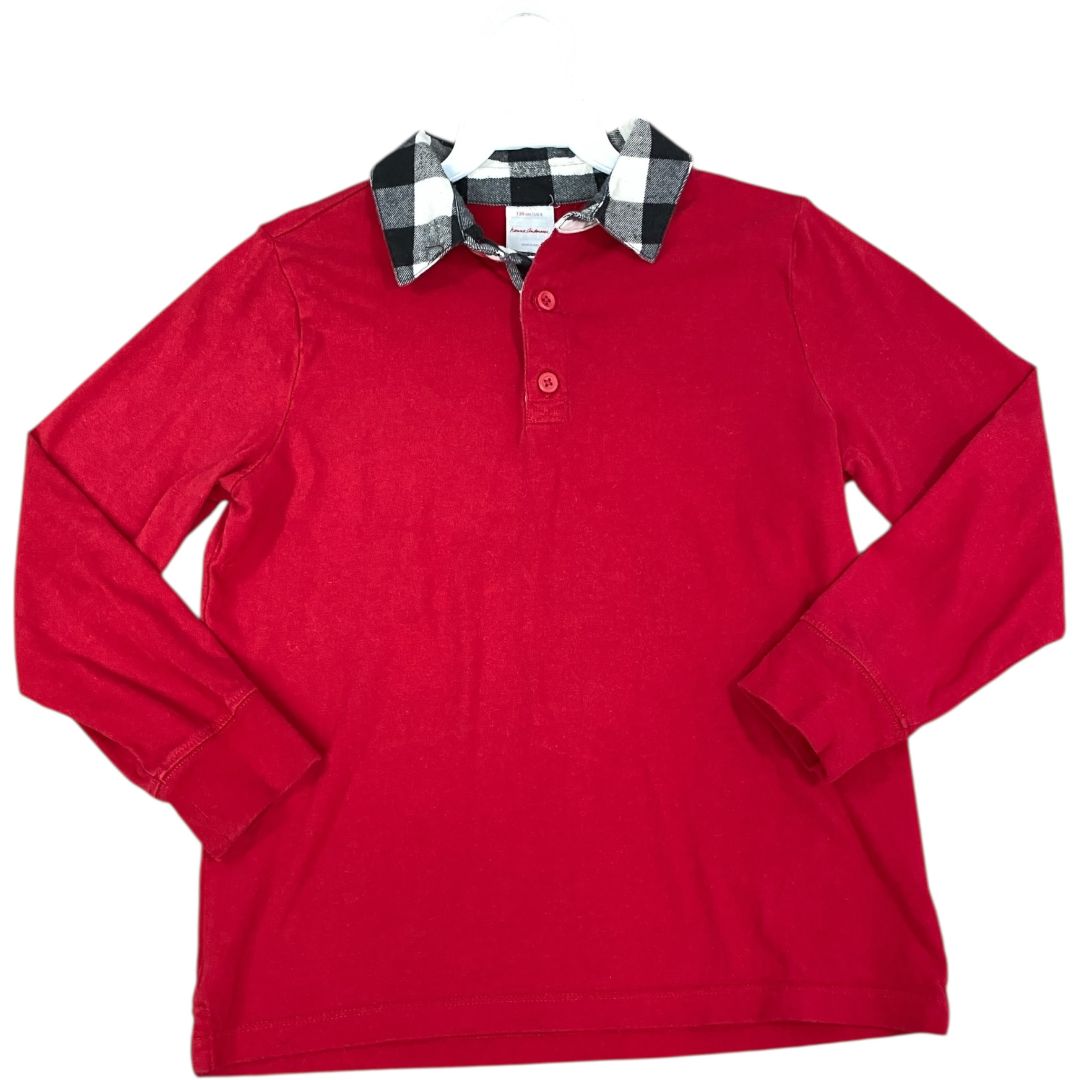 Hanna Andersson Red Plaid Collar Polo (8 Boys)