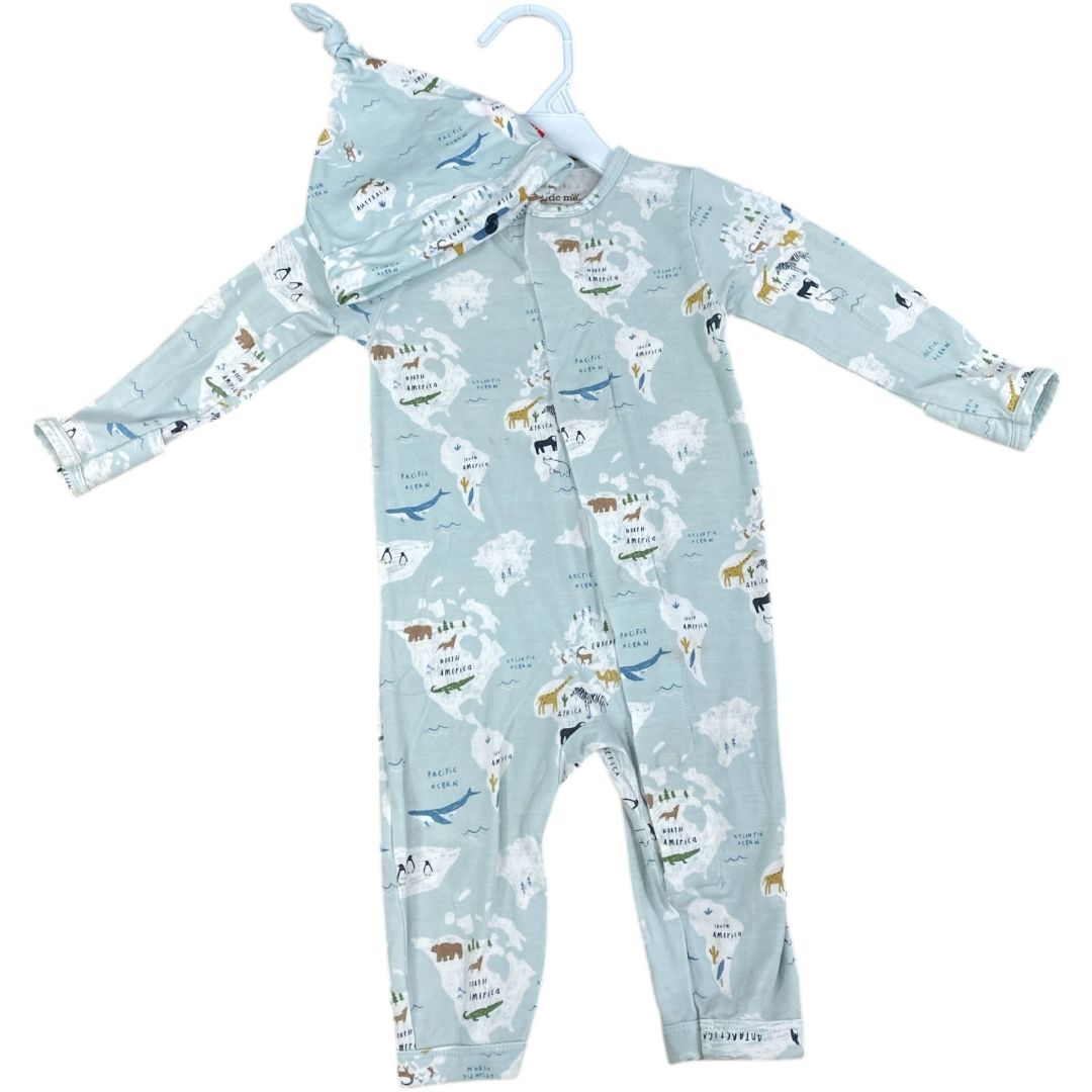 Magnetic Me Blue Modal Map Sleeper & Hat Set (0/3M Neutral)