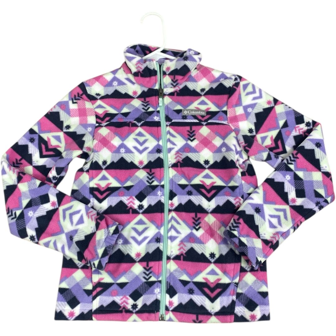 Columbia Pink Pattern Fleece Jacket (10/12 Girls)