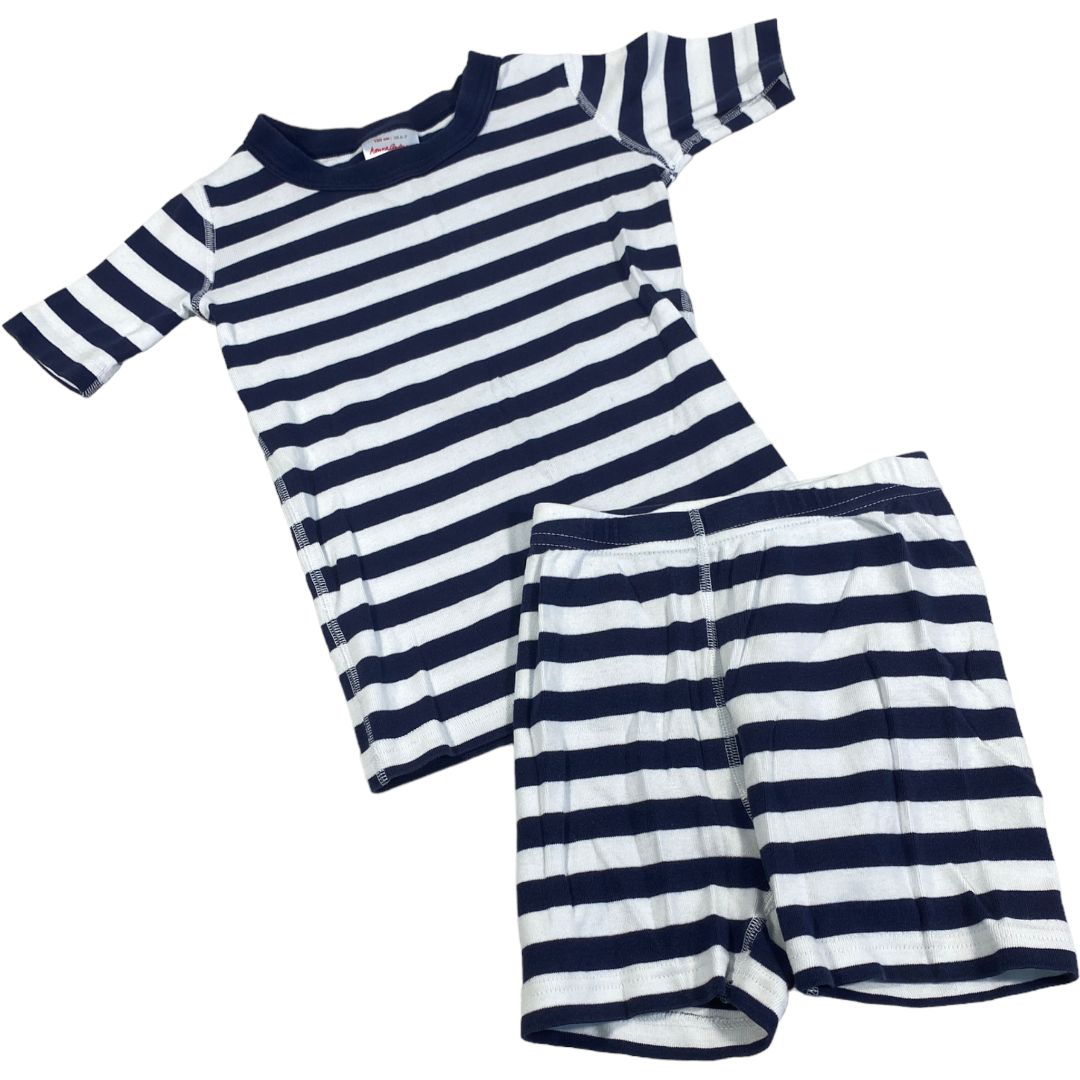 Hanna Andersson Navy Organic Stripe Pajamas (6/7 Neutral)