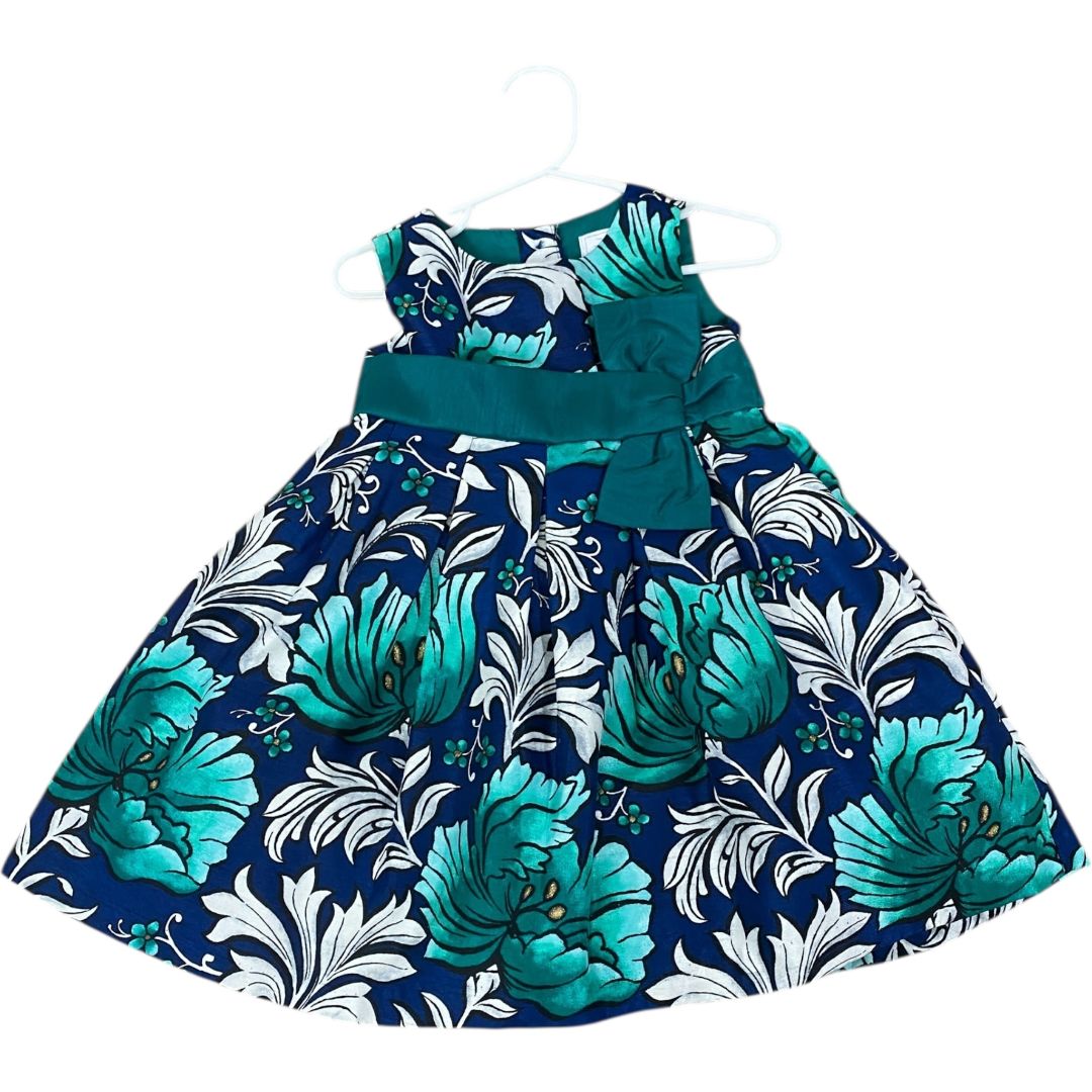 Gymboree Green Floral Holiday Dress (18/24M Girls)