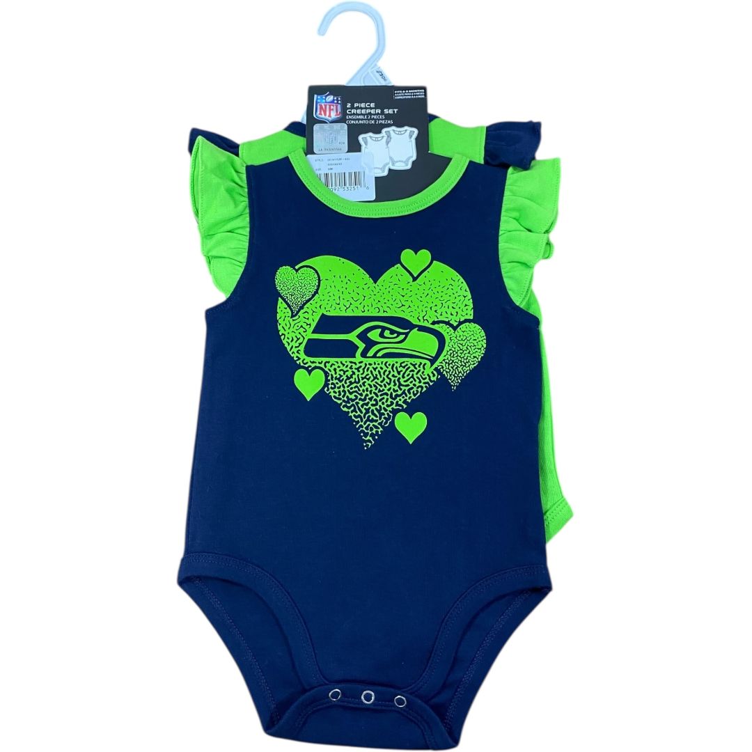 NFL Green Seahawks Onesie Set NWT (6/9M Girls)