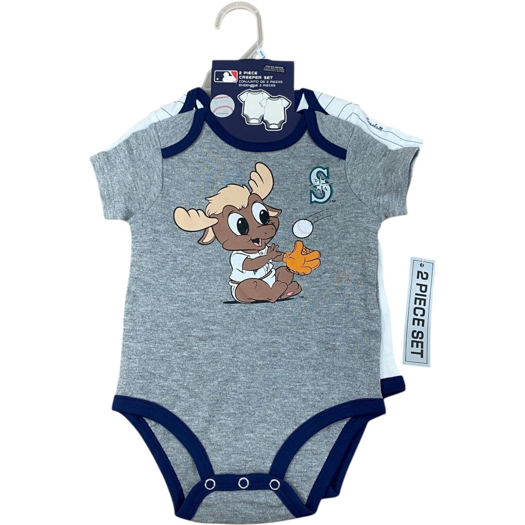 MLB Grey Mariners Onesie Set NWT (6/9M Neutral)