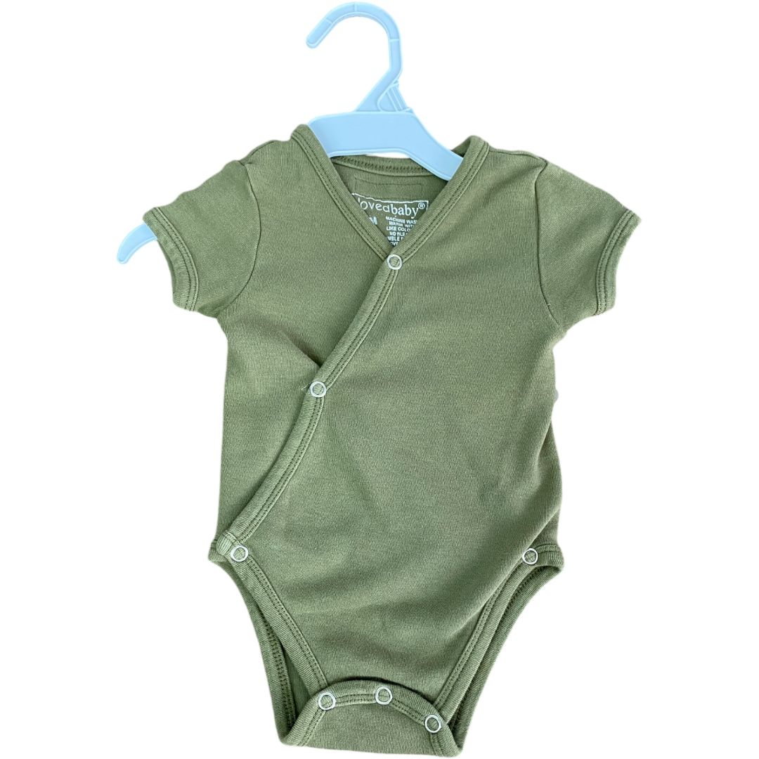 L'oved Baby Green Organic Cross-Over Onesie (0/3M Neutral)