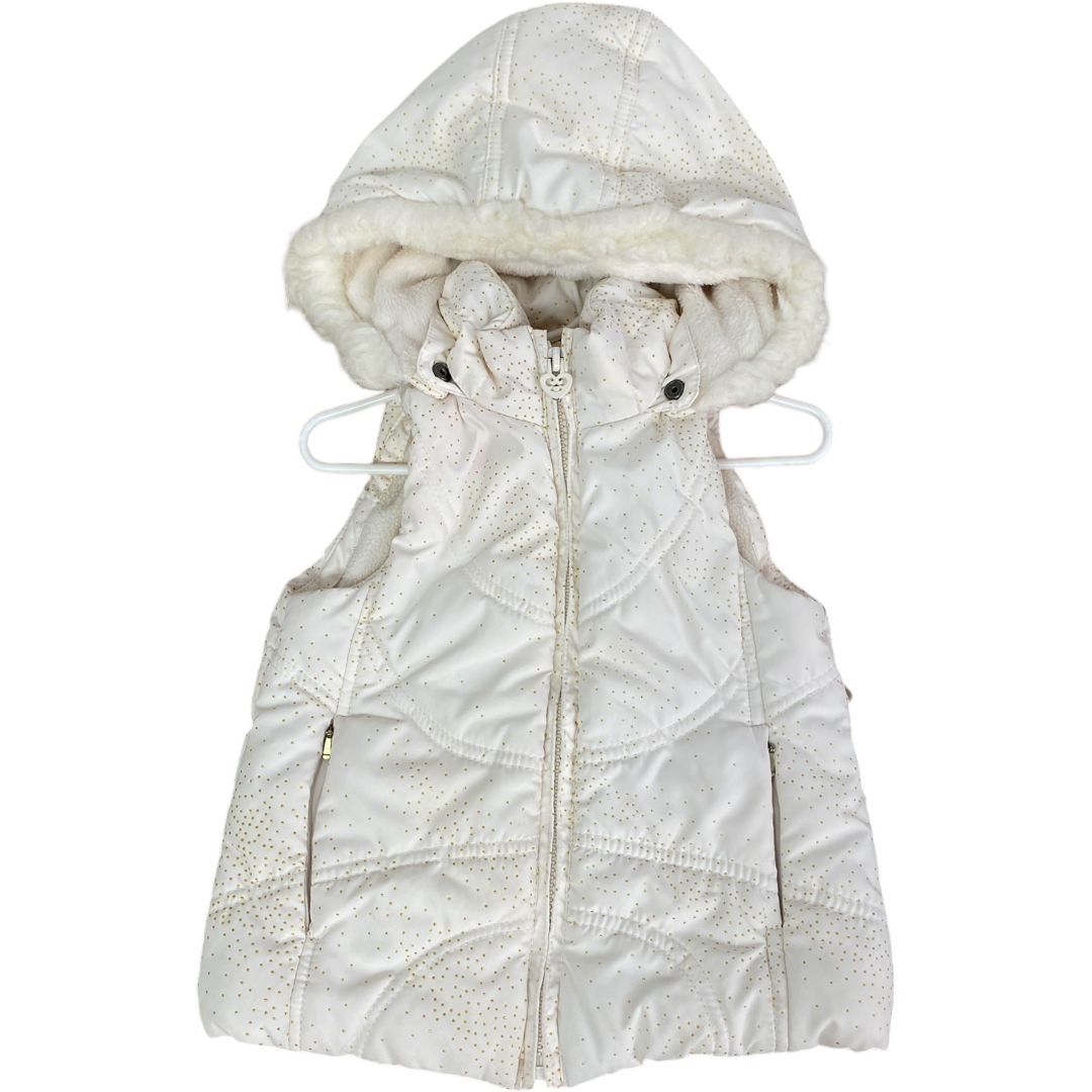 The Children's Place Cream Hooded Puffer Vest (3T Girls)