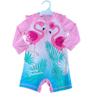 Tommy Bahama Pink Flamingo Rash Guard Suit (6/12M Girls)