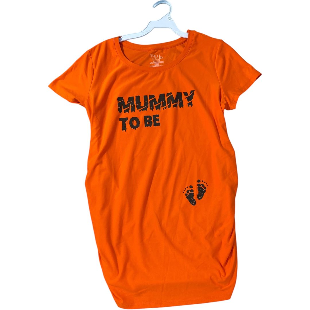 Time & True Orange Mummy Tee (Maternity Small)