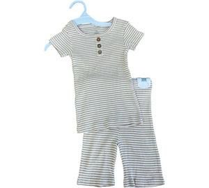 Snug Cream Stripe Ribbed Sleep Set (4 Girls)