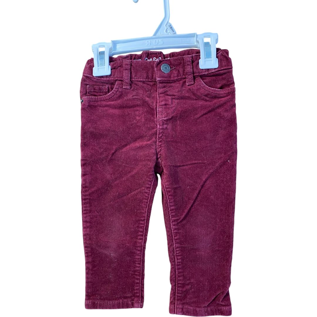 Cat & Jack Maroon Cord Skinny Pant (18M Girls)