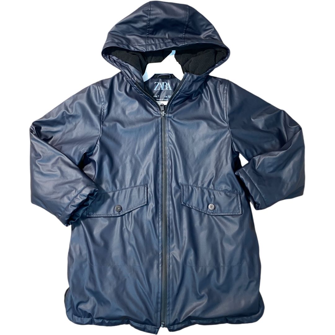 Zara Navy Lined Rain Jacket (7 Neurtral)