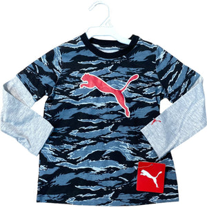 Puma Blue Long Sleeve Pattern Tee NWt (2T Boys)