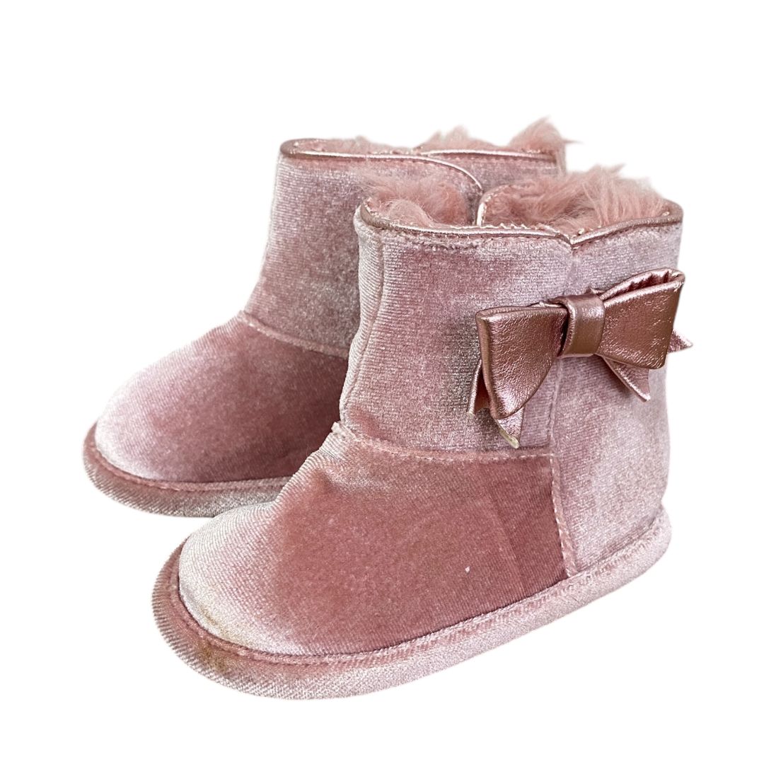 Aldo Pink Velour Booties (Size 4)