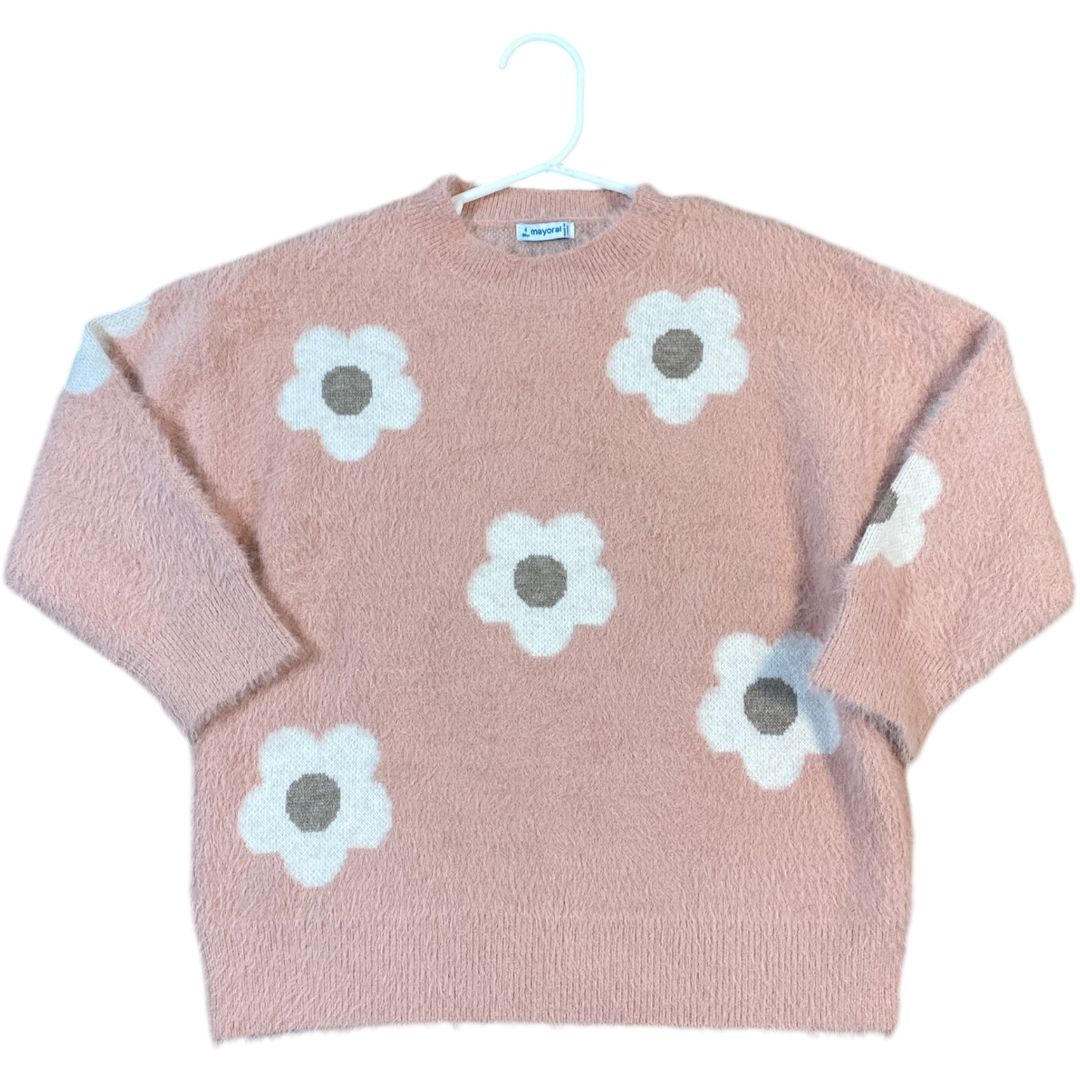 Mayoral Pink Floral Sweater (4 Girls)