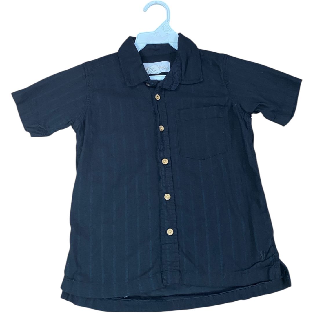 Well Dressed Wolf Black Button Down Shirt (7 Boys) – 4Ever Growing Kids
