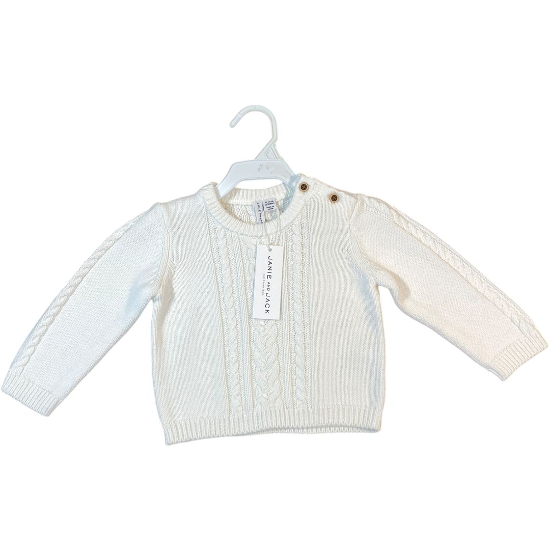 Janie & Jack White Cable Sweater NWT (12/18M Boys)