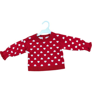 Gap Red Heart Print Sweater (6/12M Girls)