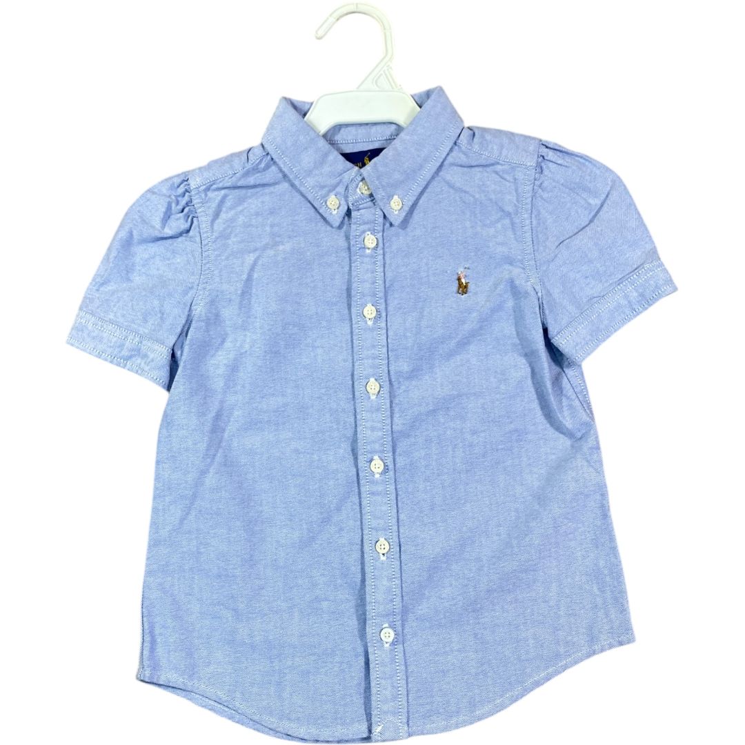 Ralph Lauren Blue Puff Sleeve Button Down (4 Girls)