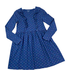 Lands' End Navy Polka Dot Dress (10/12 Girls)