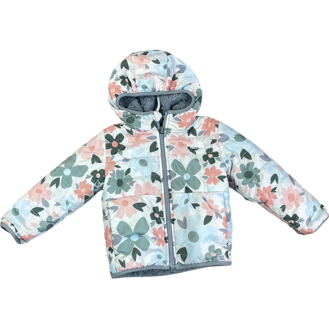 The North Face Grey Reversible Floral Puffer Coat (2T Girls)