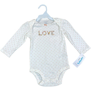 Carter's Pink Polka Dot Love Onesie NWT (12M Girls)