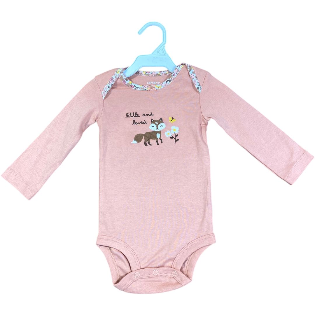 Carter's Pink Fox Onesie NWOT (12M Girls)