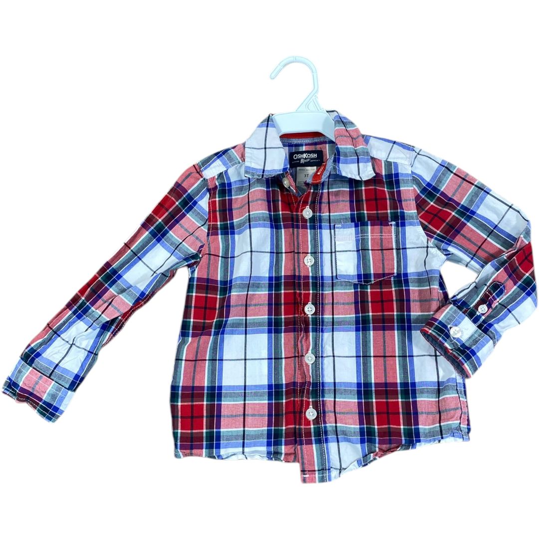 Oshkosh Red Plaid Button Down (3T Boys)