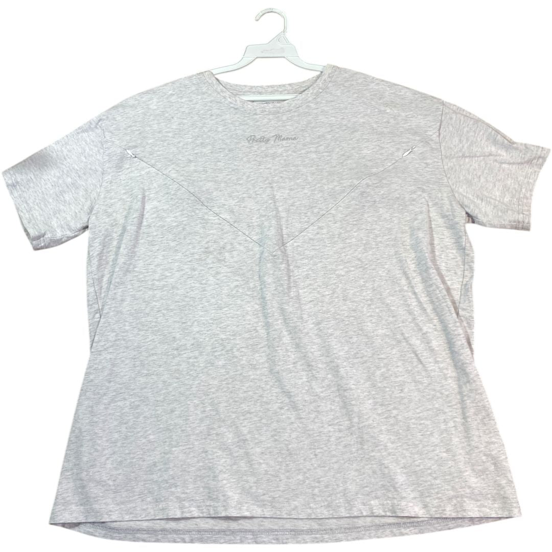 Pretty Mama Grey Everyday Oversized Breastfeeding T-Shirt (Maternity Large)