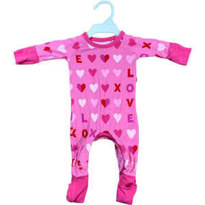 Little Sleepies Pink Bamboo Love Sleeper (Preemie Girls)