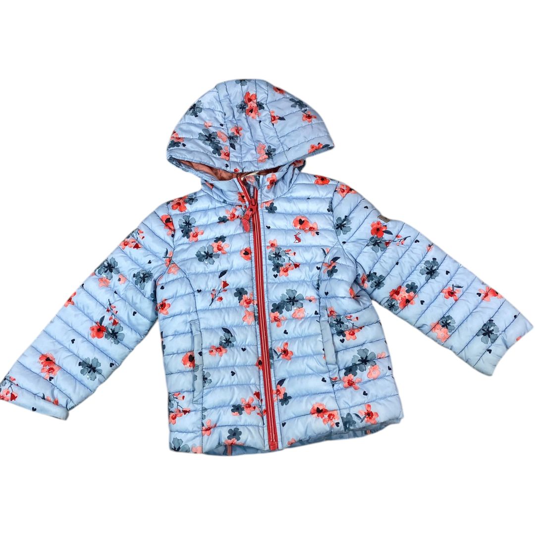 Joules Blue Floral Puffer Coat (5 Girls)