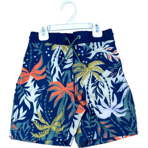 Old Navy Navy Floral Swim Trunks (6/7 Boys)