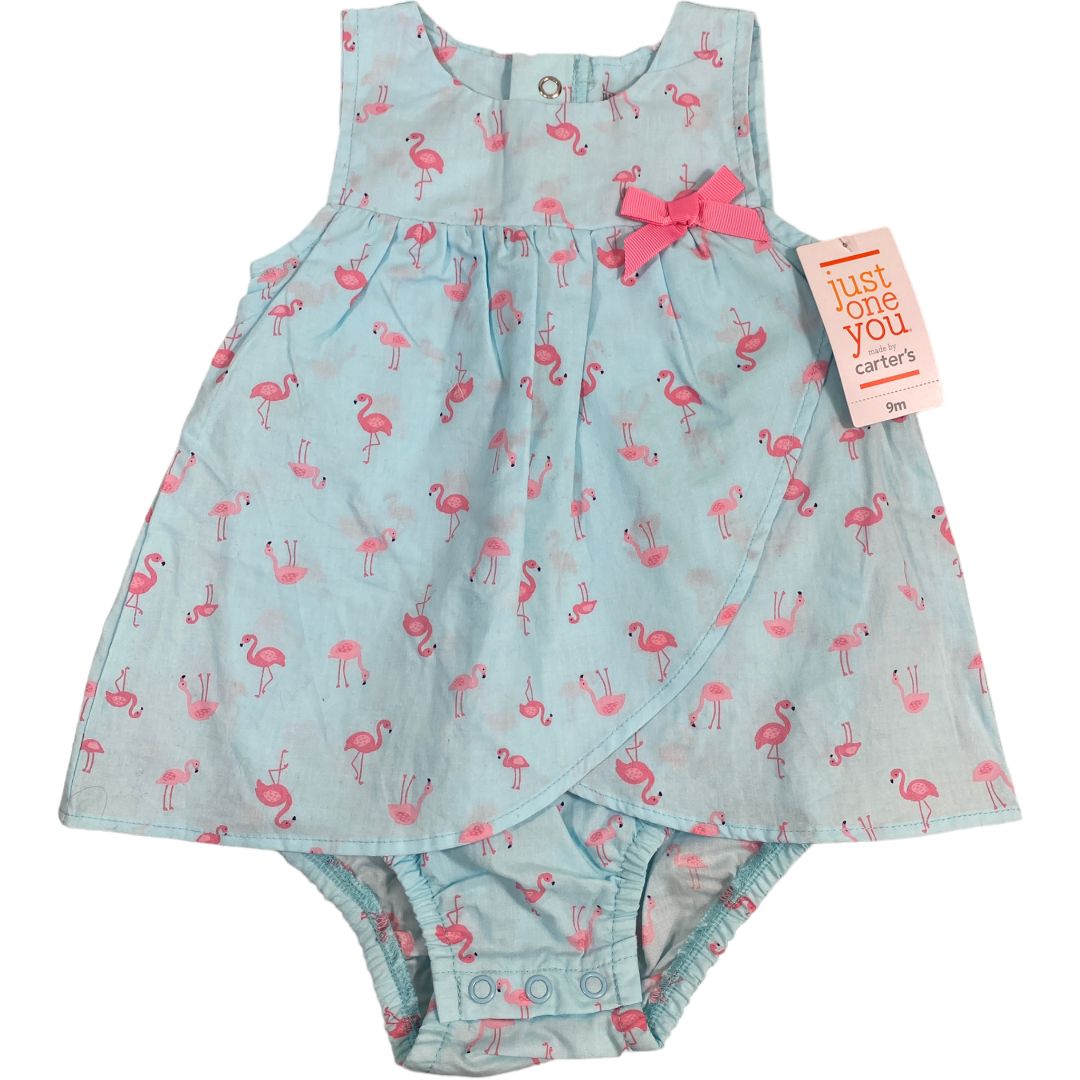 Carter's Blue Flamingo Print Dress NWT (9M Girls)