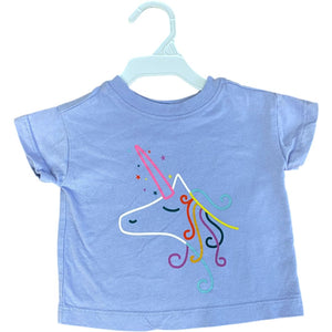 Hanna Andersson Blue Organic Unicorn Tee (3/6M Girls)