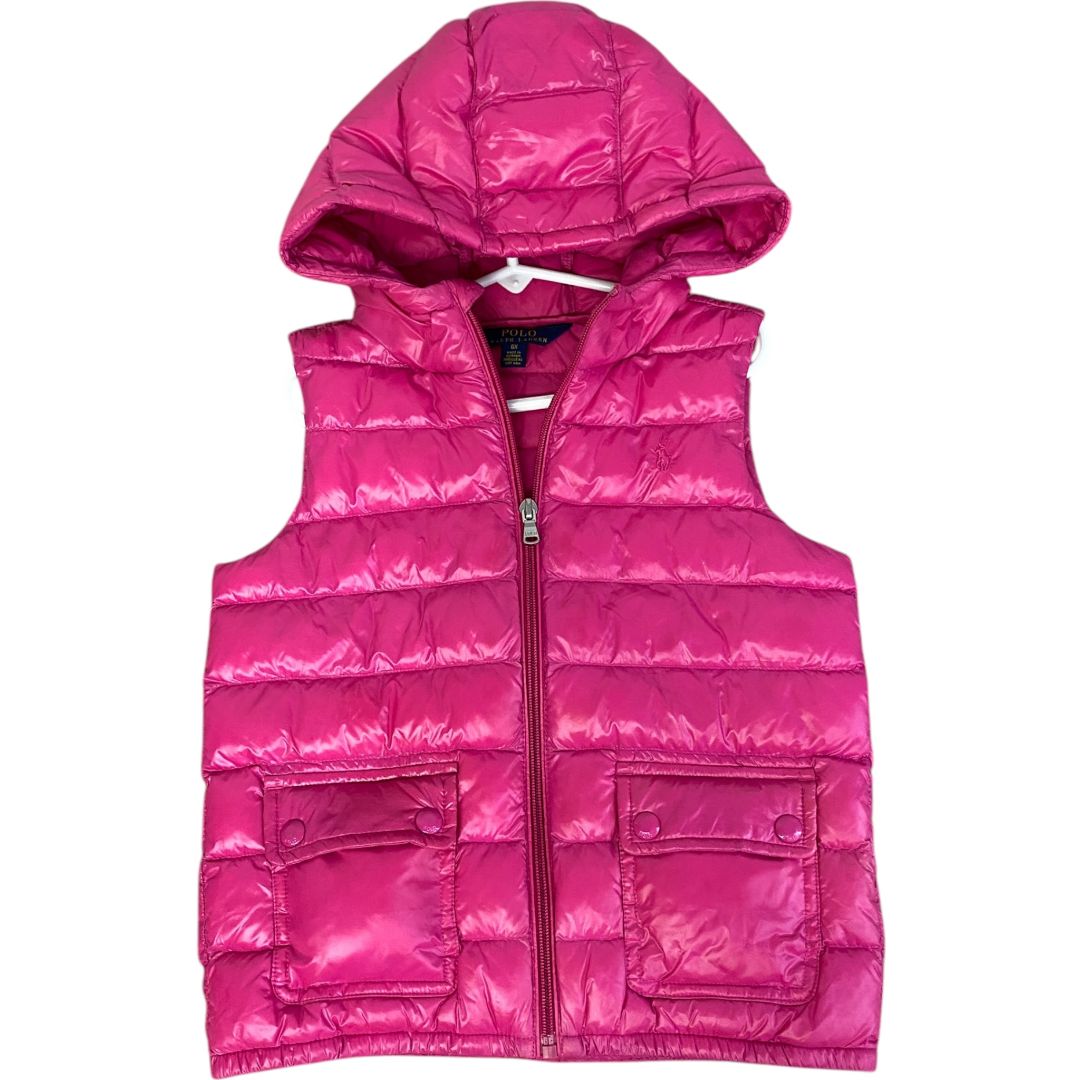 Ralph Lauren Pink Polo Puffer Vest (6X Girls)