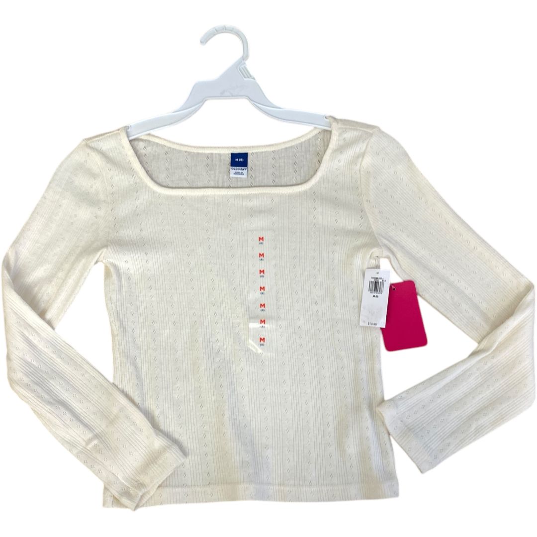 Old Navy Cream Long Sleeve Ribbed Top NWT (8 Girls)