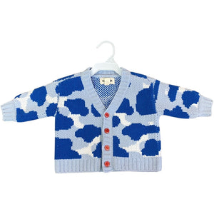 Open Edit Blue Camo Cardigan (6M Neutral)